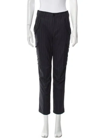 Pre-owned Zadig & Voltaire Striped Straight Leg Pants In Blue