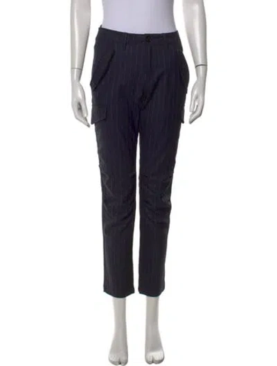 Pre-owned Zadig & Voltaire Striped Straight Leg Pants In Blue