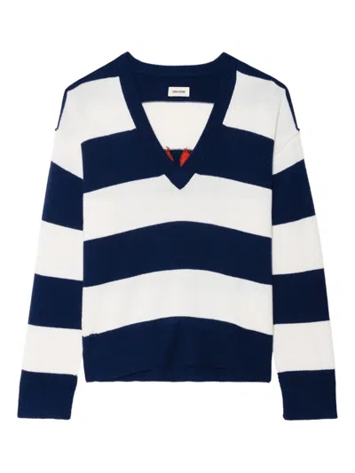 Zadig & Voltaire Striped Sweater In White