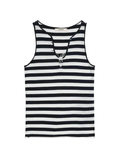 Zadig & Voltaire Striped Top In Black
