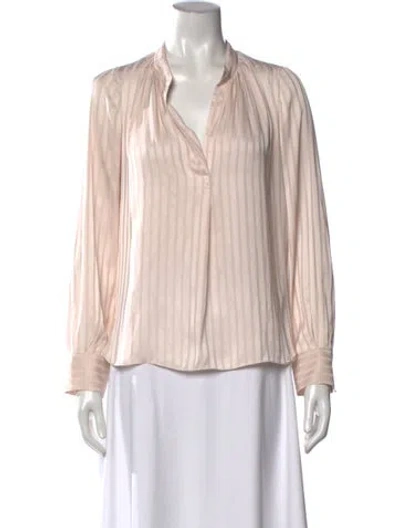 Pre-owned Zadig & Voltaire Striped V-neck Blouse In Pink