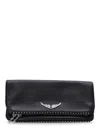 Zadig & Voltaire Stud-embellished Chain-linked Shoulder Bag In Black