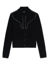 Zadig & Voltaire Stud-embellished Crew-neck Cardigan In Black