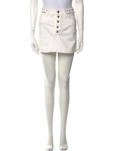 Pre-owned Zadig & Voltaire Studded Accents Mini Skirt In White