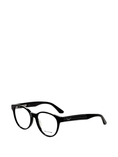 Zadig & Voltaire Stud-embellished Round-frame Glasses In Black
