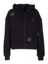 Zadig & Voltaire Star-embellished Zip-up Hoodie In Black