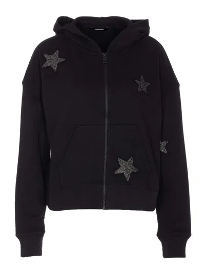 Zadig & Voltaire Mia Stars Strass Zip Hoodie In Black
