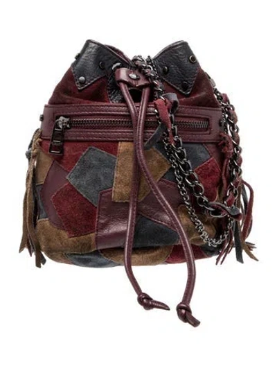 Pre-owned Zadig & Voltaire Suede Bucket Bag In Burgundy