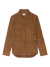 Zadig & Voltaire Suede Button-down Shirt In Brown
