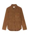 Zadig & Voltaire Suede Button-down Shirt In Burgundy