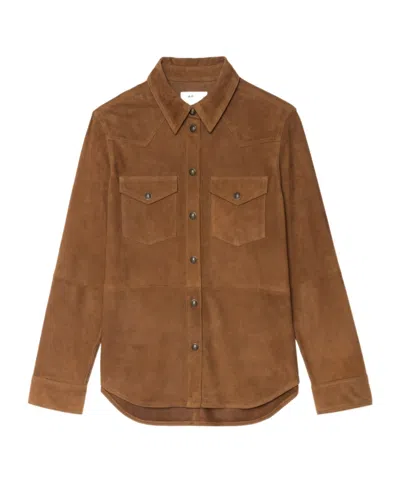 ZADIG & VOLTAIRE SUEDE BUTTON-DOWN SHIRT