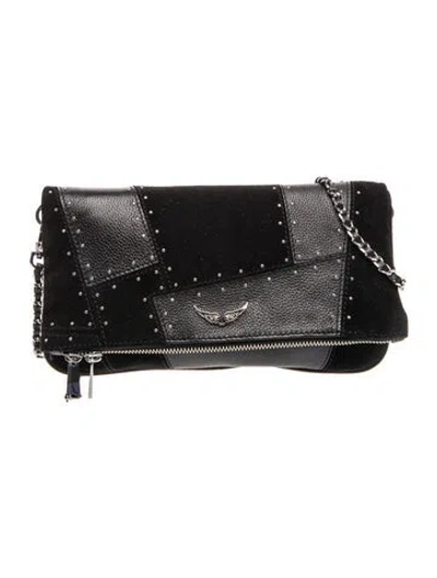Pre-owned Zadig & Voltaire Suede Clutch In Black
