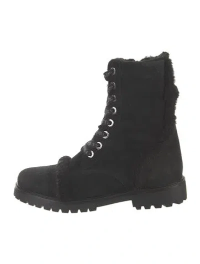 Pre-owned Zadig & Voltaire Suede Combat Boots In Black