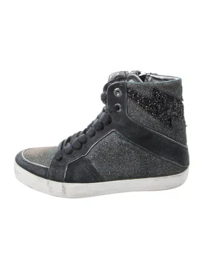 Pre-owned Zadig & Voltaire Suede Graphic Print Sneakers In Multi
