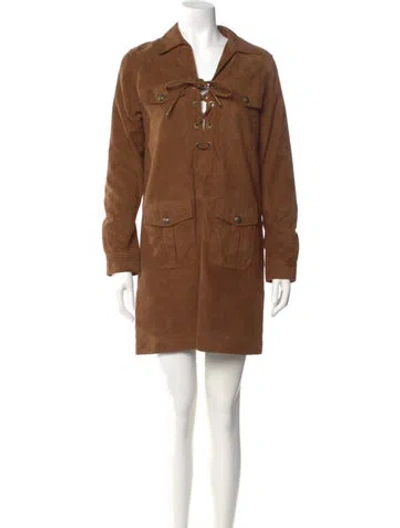 Pre-owned Zadig & Voltaire Suede Mini Dress W/ Tags In Brown