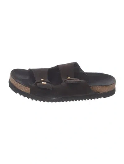 Pre-owned Zadig & Voltaire Suede Slides In Black