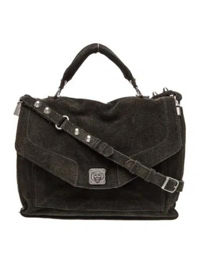 Pre-owned Zadig & Voltaire Suede Top Handle Bag In Black