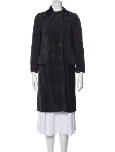 Pre-owned Zadig & Voltaire Suede Trench Coat In Gray