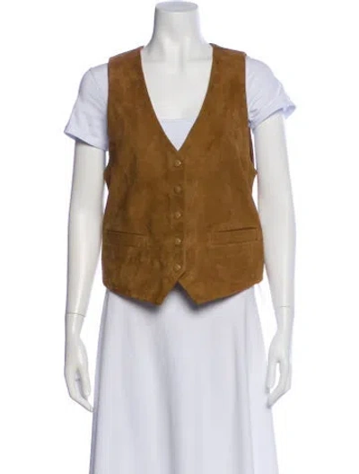 Pre-owned Zadig & Voltaire Suede Vest In Brown