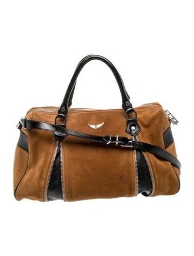 Pre-owned Zadig & Voltaire Suede Weekender Bag In Brown