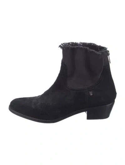 Pre-owned Zadig & Voltaire Suede Western Boots In Black