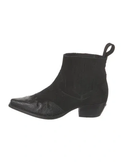 Pre-owned Zadig & Voltaire Suede Western Boots In Black