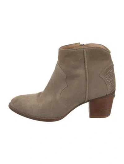 Pre-owned Zadig & Voltaire Suede Western Boots In Neutral