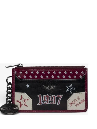 Zadig & Voltaire Sunny Card Punk Wallet In Black