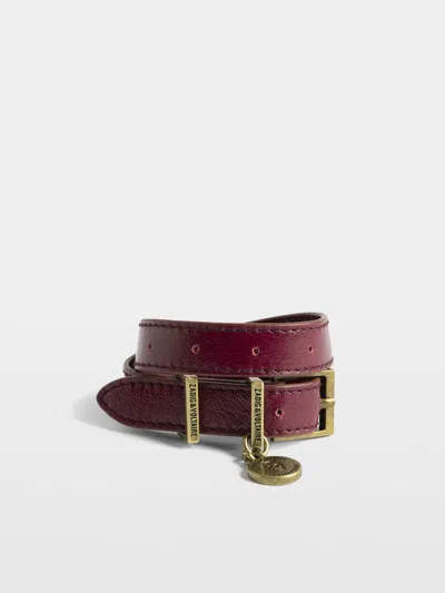 Zadig & Voltaire Sunny Leather Bracelet In Red