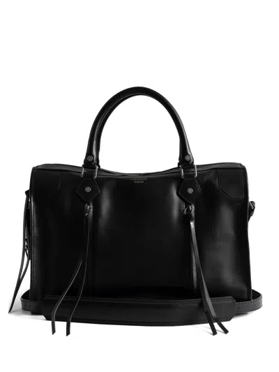 Zadig & Voltaire Sunny Leather Tassel-detail Tote Bag In Black