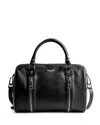 Zadig & Voltaire Sunny Medium Leather Bowling Bag In Black