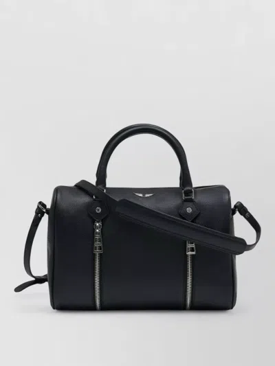Zadig & Voltaire Sunny Medium Shopper Leather Shoulder Bag In Black