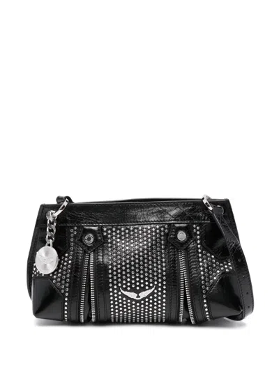 Zadig & Voltaire Sunny Mood Overstudded Patent Crossbody In Black