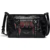 Zadig & Voltaire Sunny Mood Punk Embellished Leather Shoulder Bag In Black