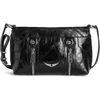 Zadig & Voltaire Sunny Mood Vintage Patent Crossbody Bag In Black