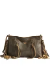 Zadig & Voltaire Sunny Moody Fringe Shoulder Bag In Brown