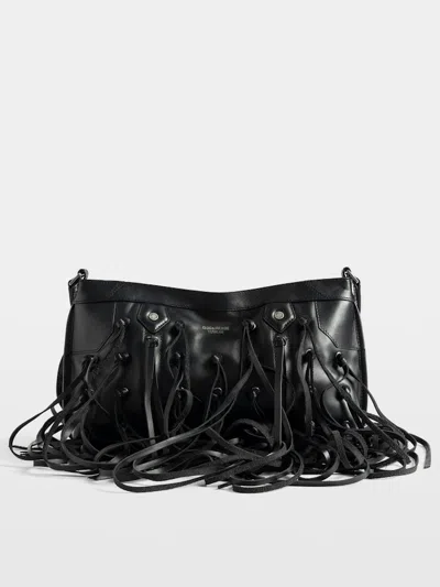 Zadig & Voltaire Sunny Moody Fringes Bag In Black