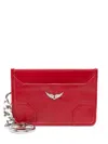 Zadig & Voltaire Sunny Pass Leather Card Holder In Red