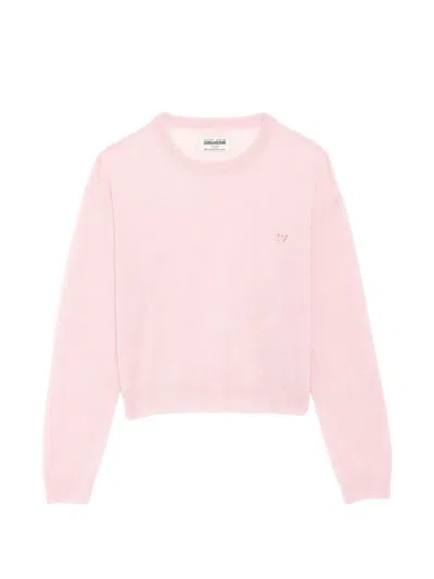 Zadig & Voltaire Swapy Cashmere Crewneck Sweater In Pink