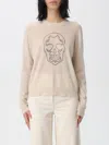 Zadig & Voltaire Womens Ecru Miss Round-neck Skull-embellished Cashmere Jumper In Neutral
