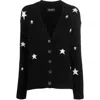 Zadig & Voltaire Mirka Star-pattern Cashmere Cardigan In Black