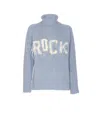Zadig & Voltaire Mora Roll-neck Frayed-detail Sweater In Blue
