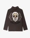Zadig & Voltaire Bleeza Skull-embellished Turtleneck Sweater In Gray