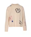 Zadig & Voltaire Womens Ecru Markuz Brand-embroidered Cashmere Jumper In Neutral
