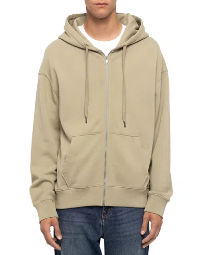 Zadig & Voltaire Sweelo Cotton Skull Zip Drawstring Hoodie In Animal Print
