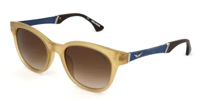 Zadig & Voltaire Szv007 760m Occhiali Da Sole Marroni Per Uomo In Brown