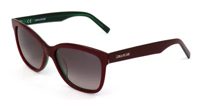 Zadig & Voltaire Szv096 09wi Occhiali Da Sole Rossi Per Uomo In Brown