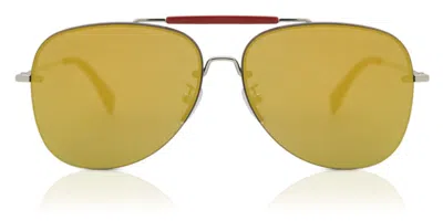 Zadig & Voltaire Szv149 579g Occhiali Da Sole Argentati Per Uomo In Multi