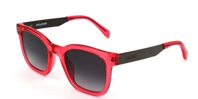 Zadig & Voltaire Szv155 02gr Occhiali Da Sole Rosa Per Uomo In Transparent