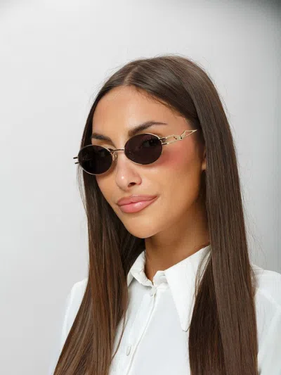 Zadig & Voltaire Szv464s Round-frame Metal Sunglasses In Multi